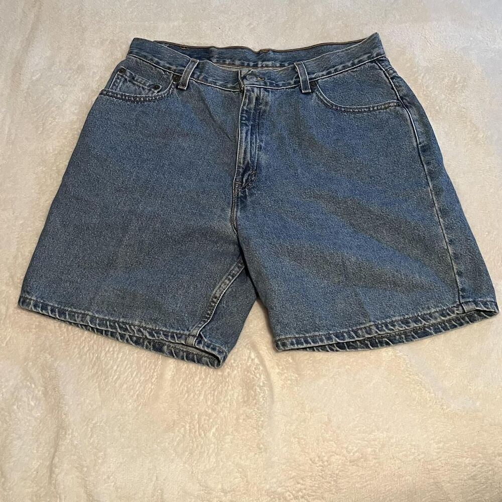 Vintage Levis 550 Bermuda Women 14 Blue Denim Relaxed Fit 100% Cotton Made USA